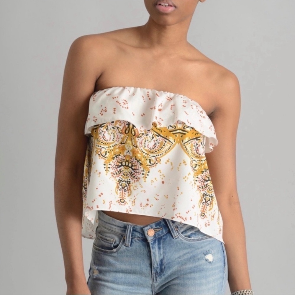 INTIMATELY free people flowy ruffle tube top